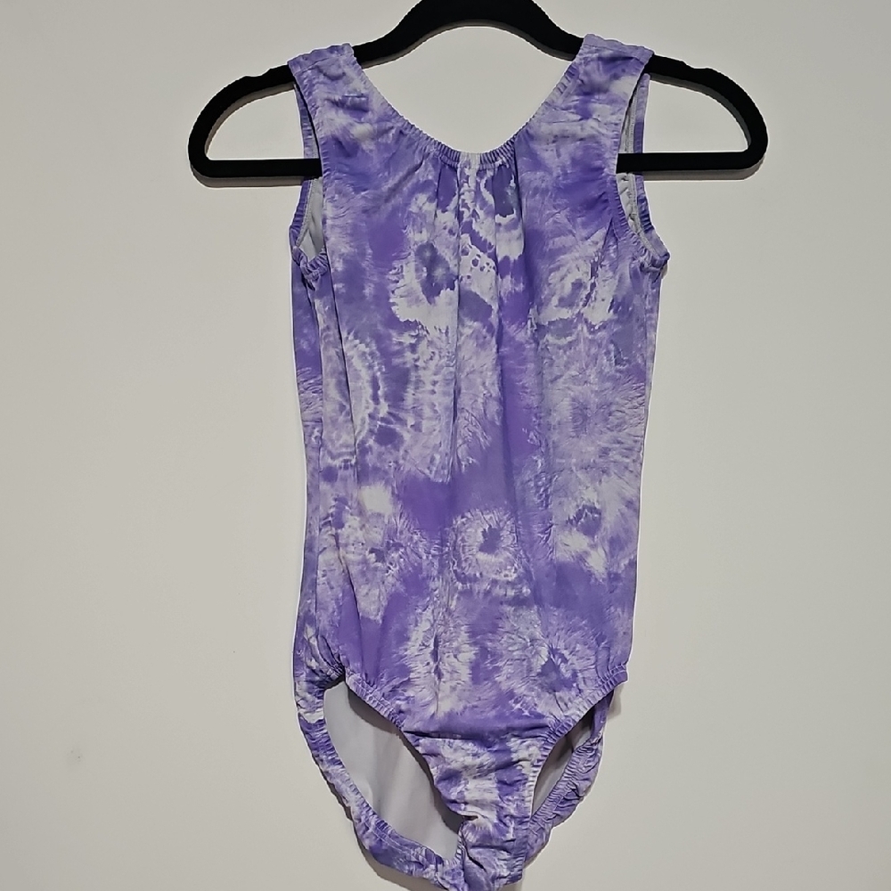 Garland Activewear Purple Tie-Dye One Piece Leotard Gymnastics Sz Large